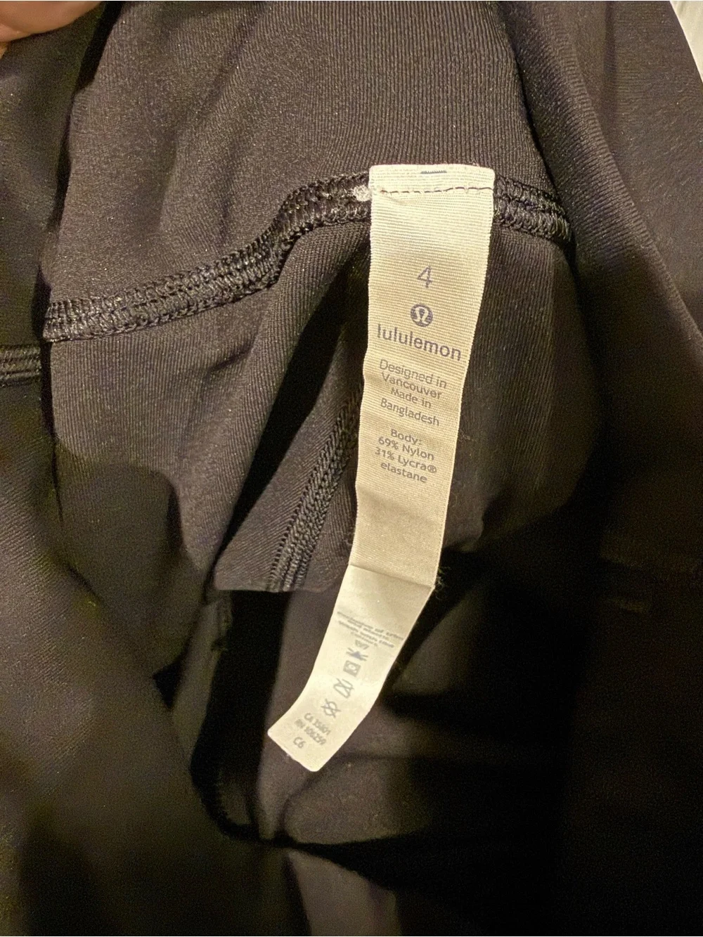 Lululemon Black Active Cropped Leggings Sz 4